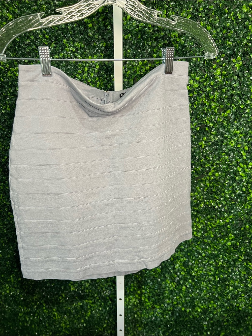 Express Light Gray Bandage Mini Skirt